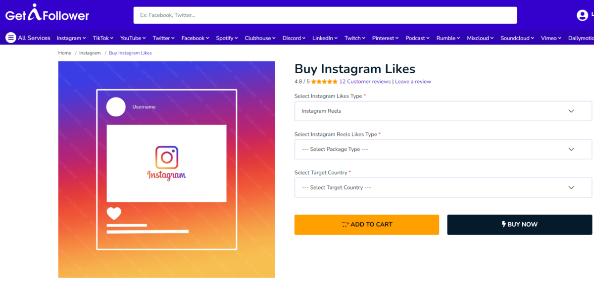 GetAFollower Buy Instagram Reel Likes