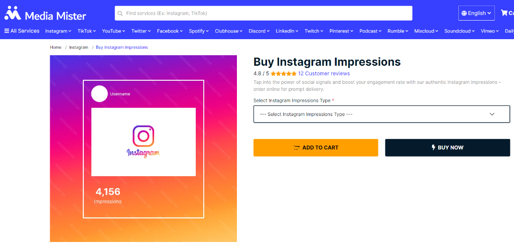 Media Mister Buy Instagram Impressions