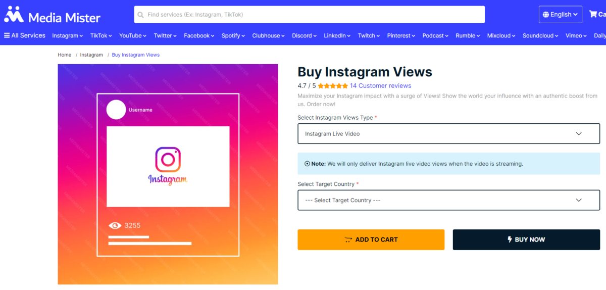 Media Mister Buy Instagram Live Views