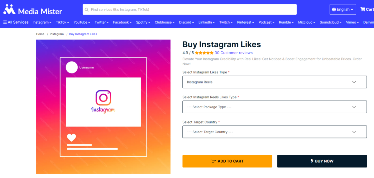 Media Mister Buy Instagram Reel Likes
