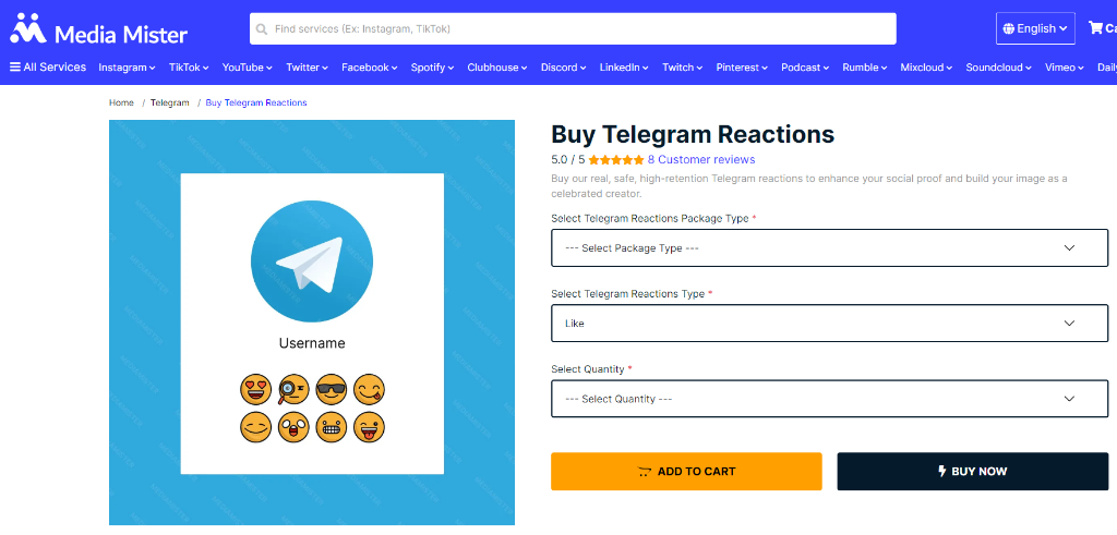 Media Mister Buy Telegram Reactions