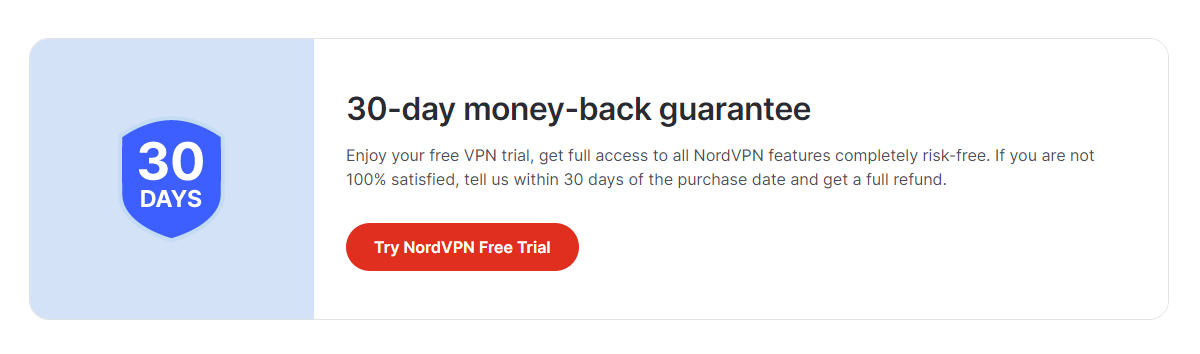 NordVPN 30 Day Money Back Guarantee