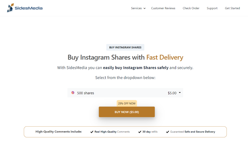 SidesMedia Buy Instagram Shares