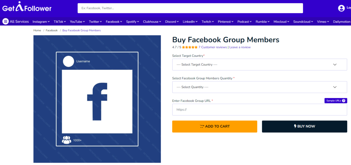 GetAFollower Buy Facebook Group Members