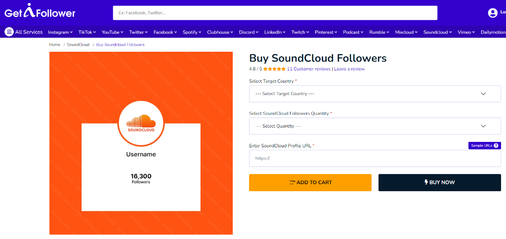 GetAFollower Buy SoundCloud Followers