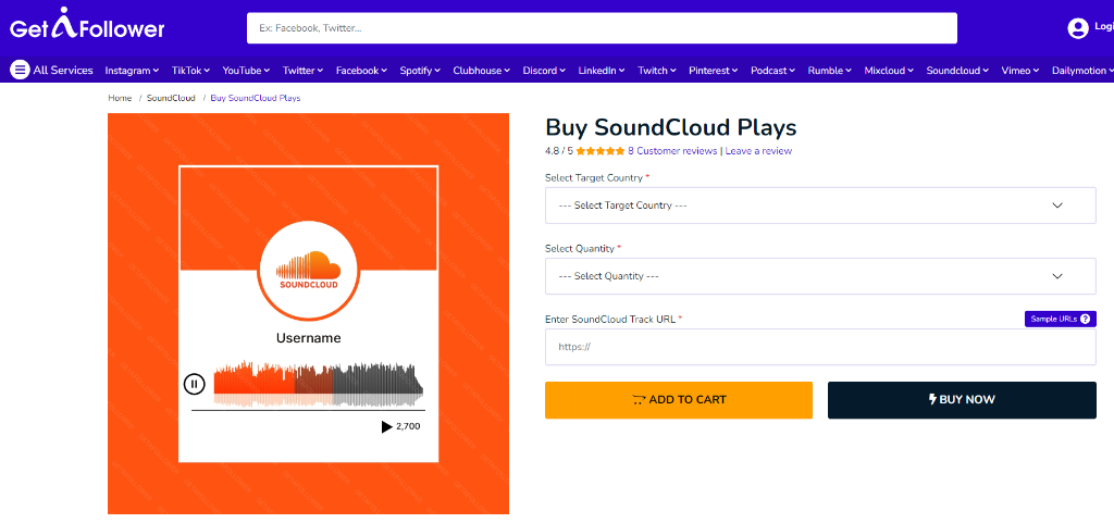 GetAFollower Buy SoundCloud Plays
