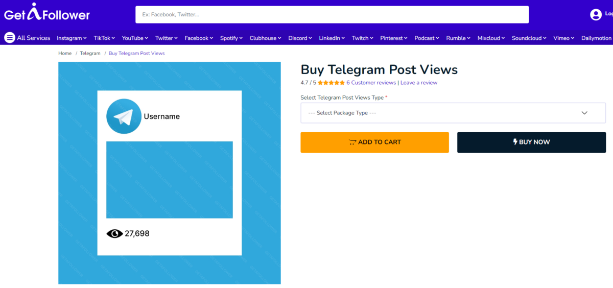 GetAFollower Buy Telegram Post Views