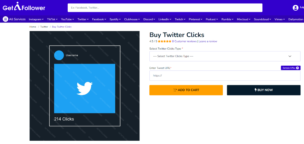 GetAFollower Buy Twitter Clicks