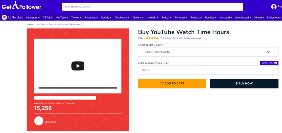 GetAFollower Buy YouTube Watch Time Hours