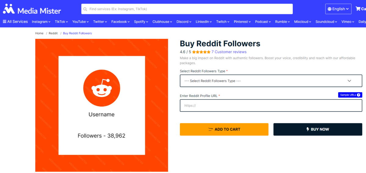 Media Mister Buy Reddit Followers