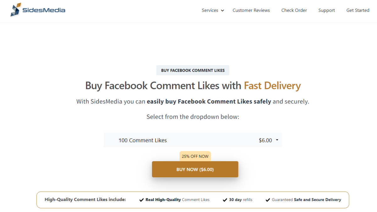 SidesMedia Buy Facebook Comment