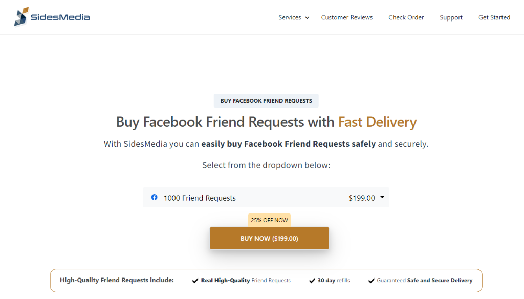 SidesMedia Buy Facebook Friend Requests