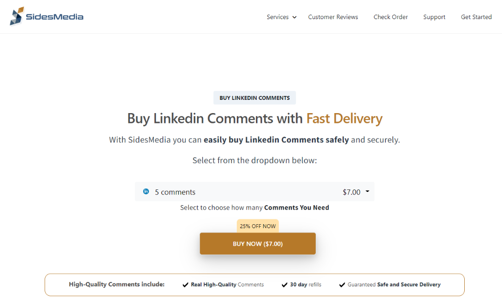 SidesMedia Buy Linkedin Comments
