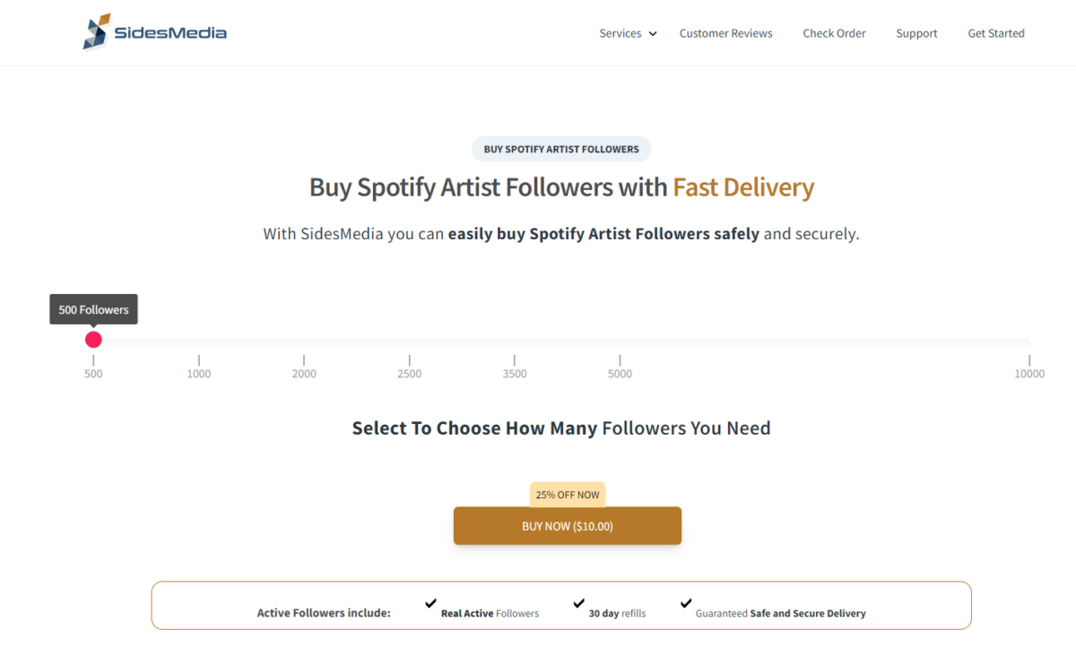 SidesMedia Buy Spotify Followers