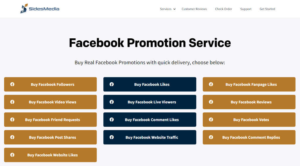 SidesMedia Facebook Promotion Service