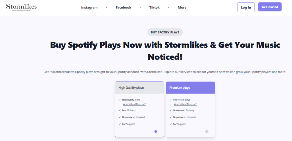 Stormlikes Buy Spotify Plays