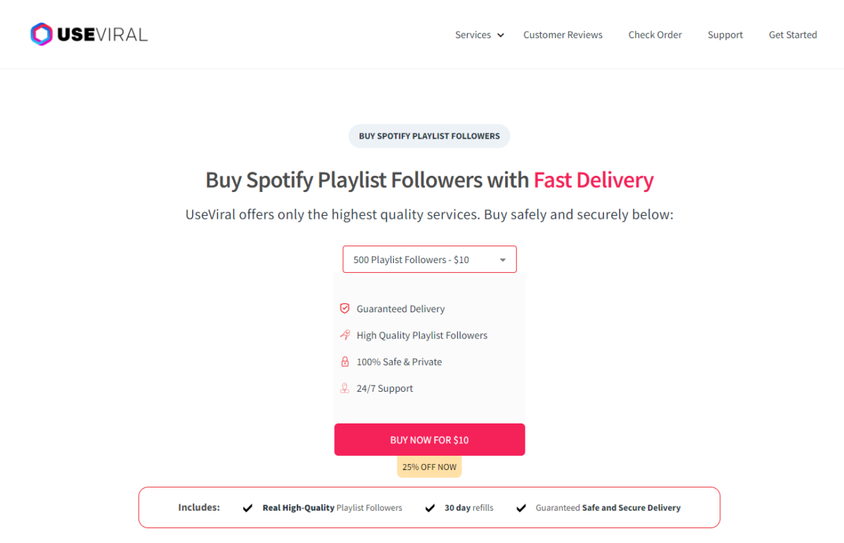 UseViral Buy Spotify Playlist Followers 1