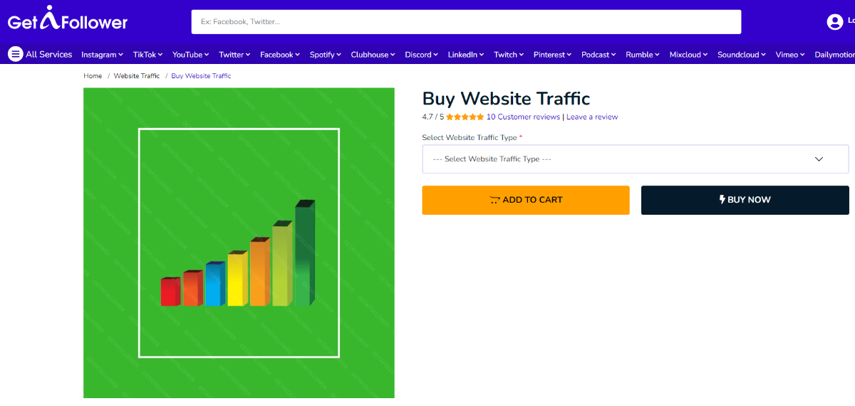 GetAFollower Buy Website Traffic