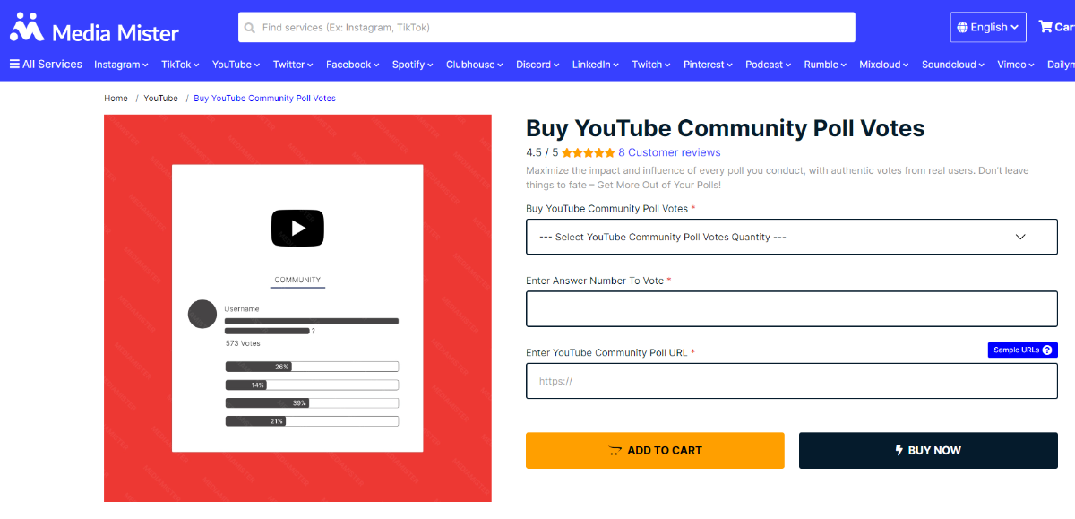 Media Mister Buy YouTube Community Poll Votes