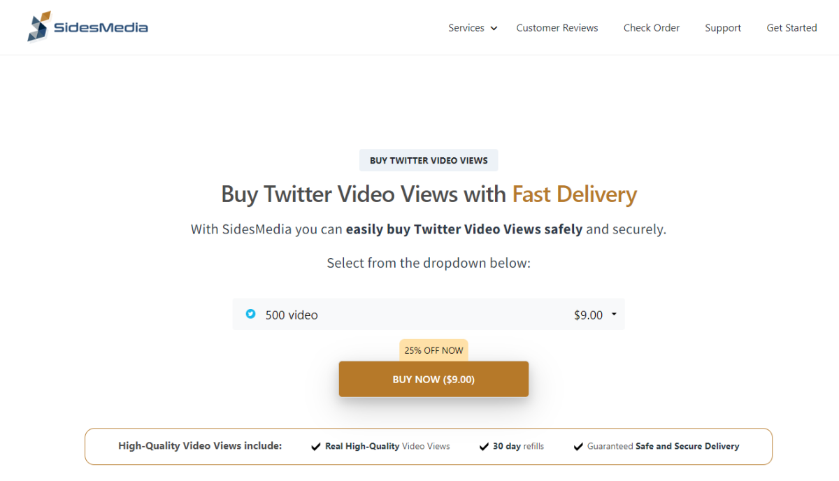 SidesMedia Buy Twitter Video Views