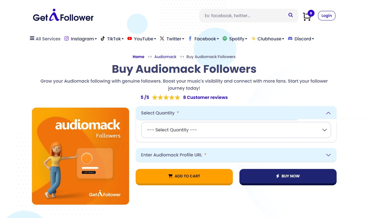 GetAFollower Buy Audiomack Followers