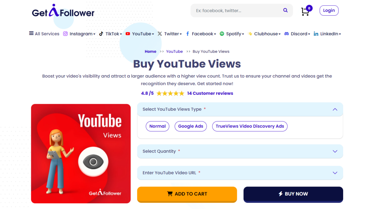 GetAFollower Buy YouTube Views
