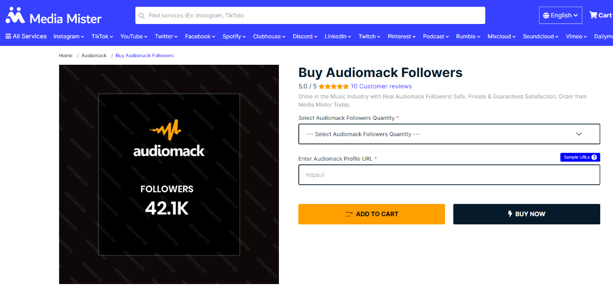 Media Mister Buy Audiomack Followers