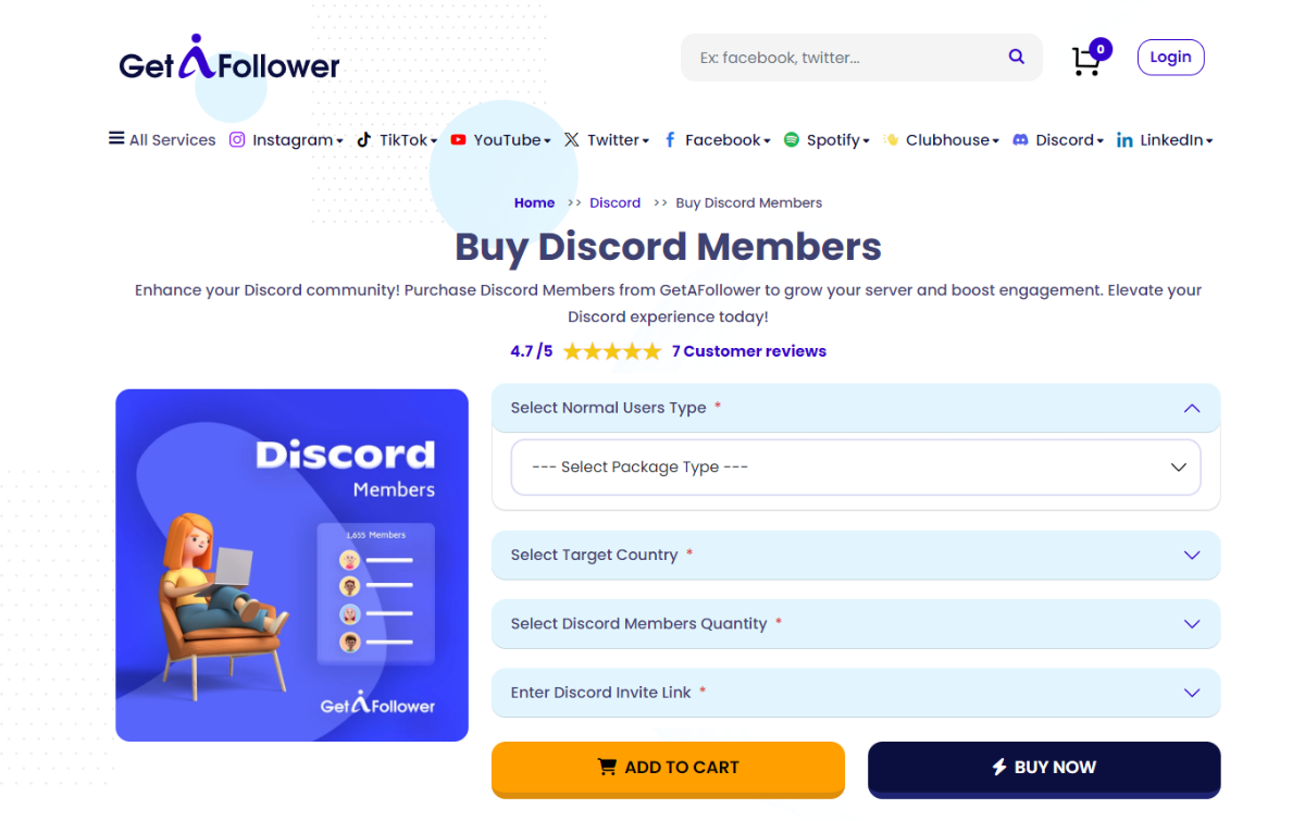 GetAFollower Buy Discord Members